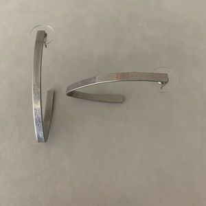 Matte Silver “J” hoop earrings